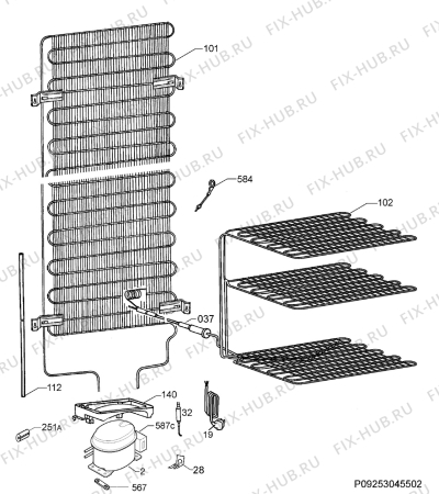 Взрыв-схема холодильника Aeg Electrolux S52900CSW0 - Схема узла Cooling system 017